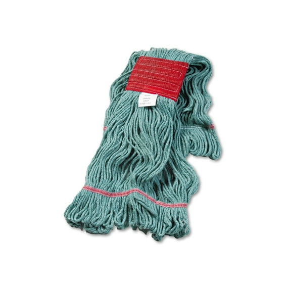 Boardwalk BWK503GNCT 5 in. Headband Super Loop Cotton/Synthetic Fiber Wet Mop Head - Large, Green (12/Carton)