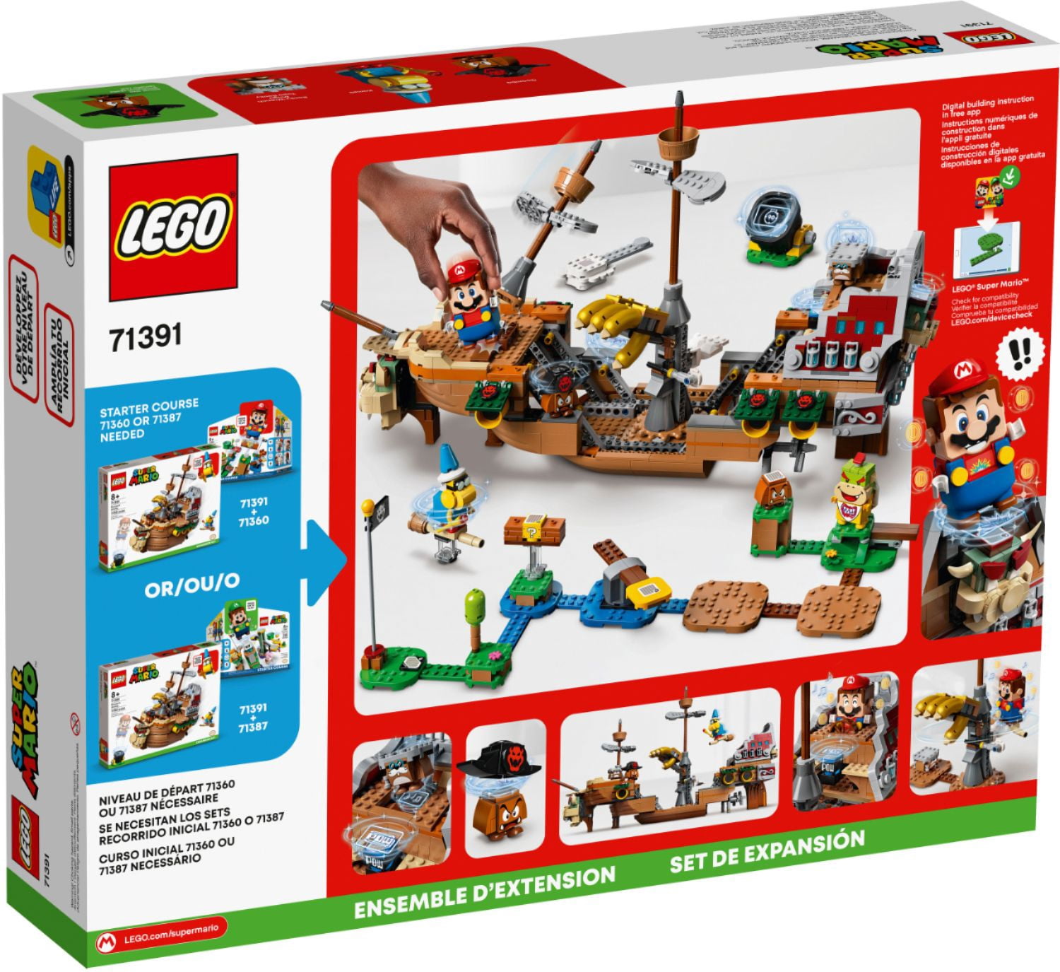 LEGO Super Mario Bowser’s Airship Expansion Set 71391 Collectible Building Toy (1,152 Pieces)