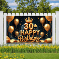 thumbnail image 2 of Golden Theme Happy Birthday Banner Decorative Design Crown Balloon Birthday Party Event Decoration for Celebration Indoor Decoration, 2 of 7