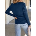 thumbnail image 5 of DOKOTOO Women's Pleated Lightweight Sweater Fall Crewneck Long Sleeve Casual Knit Tops, 5 of 8