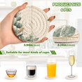 thumbnail image 6 of 6 Pcs Drink Coasters with Holder 3.94in Woven Coasters for Drinks Eucalyptus Leaves and Little Bird Coaster Set for Protection Table, 6 of 7