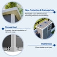 thumbnail image 6 of Seizeen 5x3FT Outdoor Storage Shed with Floor, Plastic Garden Tool Shed w/Lockable Door & Window, Waterproof Wood Grain Patio Storage Versatile Design, 6 of 9