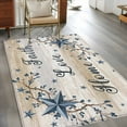 thumbnail image 2 of Area Rug for Living Room, Vintage Country Non-Slip Indoor Large Carpet for Bedroom/Dining Room, Blue Rustic Texas Star Vines Wooden Grain Washable Low-Profile Rectangle Floor Runner Rugs - 4 x 6 Ft, 2 of 8