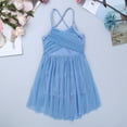 thumbnail image 4 of LiiYii Kids Girls Chiffon Lyrical Ballet Dance Dress Spaghetti Straps Gymnastics Leotard Ballerina Dancewear Light Blue 16, 4 of 9