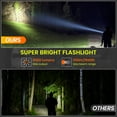 thumbnail image 3 of LED Flashlight Rechargeable, 50000 Lumens Super Bright Flashlights, Big Beam Long-Range Spotlight Flashlight, Waterproof Torch Light for Camping, Fishing, Hunting, Hiking, Patrol, 3 of 8