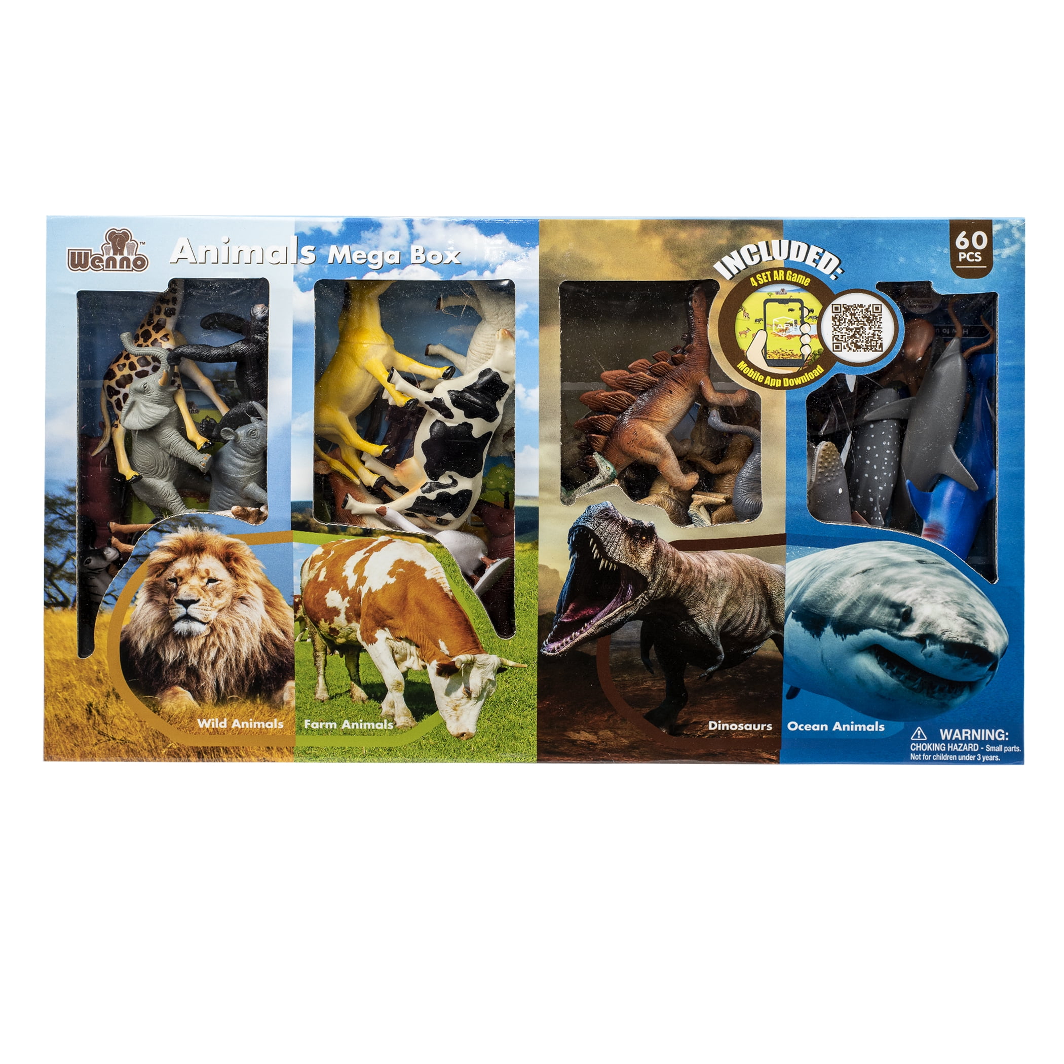 Wenno 60 Pc. Animal Figure Set with Accessories - Ages 3 Years and up. -  