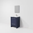 thumbnail image 6 of Lafarre 24" W Navy Blue Vanity, White Quartz Top, Brushed Nickel Faucet Set & 18" Mirror, 6 of 8