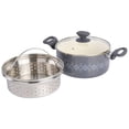 thumbnail image 2 of Spice by Tia Mowry Savory Saffron Healthy Nonstick 5-Quart Dutch Oven w/ Steamer Insert - Gray, 2 of 7