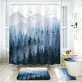 thumbnail image 2 of 4 Pcs Mushroom Shower Curtain Set with Rug Black Red Floral Bathroom Sets with Waterproof Fabric Shower Curtain and Non-Slip Rugs Toilet Lid Cover Bath Mat Decor with Hooks (Red), 2 of 7