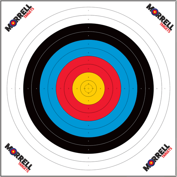 Morrell 80Cm Archery Target Paper Face Official Nasp Scoring Paper 100