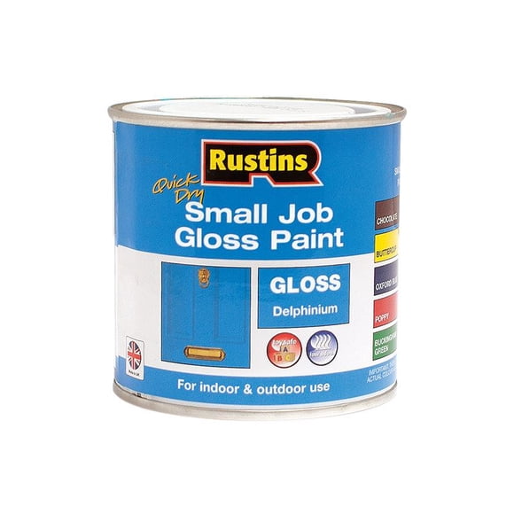Rustins - Peinture Gloss à Séchage Rapide Small Job Delphinium 250 ml