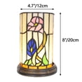 thumbnail image 3 of FSLiving Tiffany Style Accent Lamp Table Lamp Stained Glass USB-Powered Cord Morning Glory Desk Light with Color Changing Dimmable Cylinder Light Bedroom Gift Nightlight Backlight for Zoom Meetings, 3 of 9