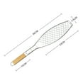 thumbnail image 3 of Barbecue Grilling Basket Iron Metal Fish Grill Basket with Wood Handle Non-Stick BBQ Clip Net Outdoor Barbecue Tool for Camping Picnic 2PCS, 22*1.77 Inch, 3 of 7