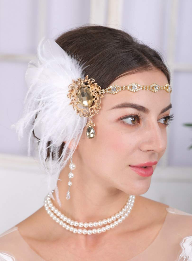 Feather Headband Vintage 20s Headpiece 