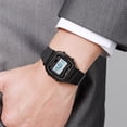 thumbnail image 5 of Retro Stainless Steel Digital Watch, unisex waterproof wristwatch with date alarm, durable metal band for daily casual wearing,,Black, 5 of 5