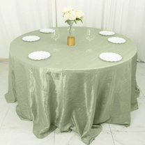 BalsaCircle 132" Sage Green Crinkled Accordion Taffeta Round Tablecloth Wedding Party Events Decorations Supplies