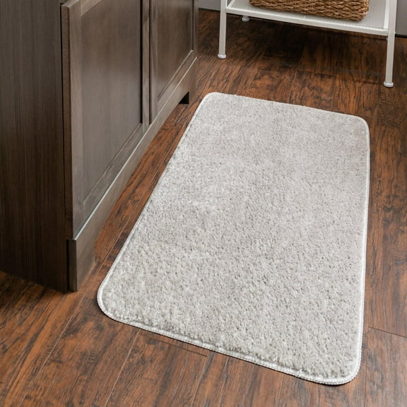 Unique Loom Bano Everyday Bath Mat Collection Area Rug - Everyday (1' 8" x 2' 7" Rectangle Silver)