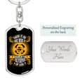 thumbnail image 2 of Purpose Of God Stainless Steel or 18k Gold Premium Swivel Dog Tag Keychain, 2 of 10