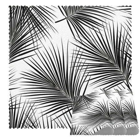 

Placemats Set of 1 Non Slip Washable Table Placemats Black Palm Leaf