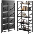thumbnail image 3 of Folding Bookshelf  Convertible Design  Multifunctional Plant Stand Storage Rack Shelves for Home Office  Easy Assembly, 3 of 4