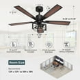 thumbnail image 6 of Consciot 52 inch Ceiling Fan with Light Kit, Matte Black, 5 Blades, Remote Control, Reverse Airflow, 6 Speeds, Dimmable, 6 of 8