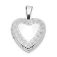 thumbnail image 4 of 925 Sterling Silver Rhodium-Plated Twisted Border 12mm Heart Locket, 4 of 7
