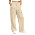 thumbnail image 5 of Glisme Little Girls Outdoor Athletic Pants Straight Leg With Pockets And Drawstring Autumn Casual Girls Baggy Trousers, 5 of 6