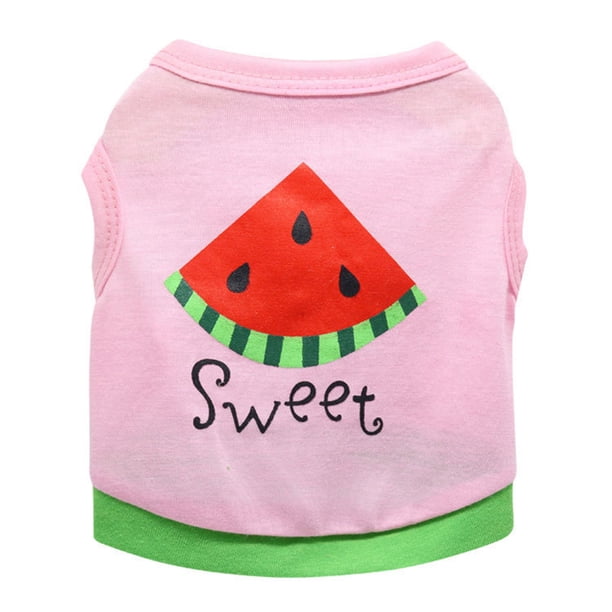 Camisa Chalecos de Algodón de Verano Billuyoard Disfraces Impresos Ropa para Mascotas Rosa Verde M