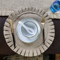 Lotpreco Burlap Round Braided Placemats Set of 4 for Dining Tables 15