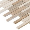 thumbnail image 5 of Sample - Beige Sand Crema Marfil Marble Stone Glass Mosaic Tile Kitchen Wall Backsplash, 5 of 6