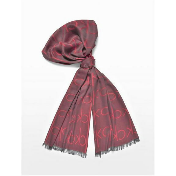 Calvin Klein Women's Red Ck Logo Scarf
