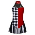 thumbnail image 3 of Fldy Robe de Danse d'Halloween pour Filles, Tutu de Ballet Rétro, Combinaison de Cirque, Justaucorps de Clown Bourgogne 6, 3 of 7