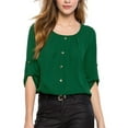 thumbnail image 2 of EFINNY Women's Spring Chiffon Button Office Casual Tops, 2 of 4