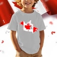 thumbnail image 3 of T-shirt Graphique Canada pour Garçons Drapeau Canadien Col Rond Manches Courtes Tee Garçons Fête du Canada Imprimé Feuille d'Érable Décontracté Filles Imprimé Drapeau du Canada Haut Décontracté, 3 of 5
