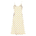 thumbnail image 4 of Women's Elegant Maxi Cami Dress Spaghetti Strap V Neck Classic Polka Dot Print Long Sundress High Slit Flowy Swing Dress For Cocktail Party Summer Date Night, 4 of 8