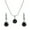 Black, variant on Xinyolin Round Cubic Zirconia Pendant Necklace Set, Hoop Earrings Women's Jewelry