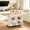 White, variant on JassmiPkwy 62.8" Rolling Kitchen Island with Storage, Dual-folding Extendable Dining Table, Natural Wood Countertop, White
