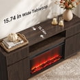 thumbnail image 6 of SESSLIFE Fireplace TV Stand for 70 Inch TV, 31'' Tall Mid Century Modern Fluted TV Stand with 30'' Electric Fireplace Heater, Entertainment Center with 2 Cabinets & Drawers , Walnut, 6 of 8