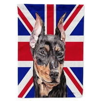 German Pinscher with English Union Jack British Flag Garden Flag