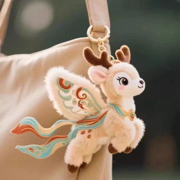 Plush Keychain, Soft Cute Bag Charm Ornament, Embroidery Cloud Ribbon Doll, Lightweight Stuffed for Keys Backpack Purse, Adorable Home Travel Accessory