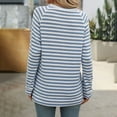 thumbnail image 5 of Shirts for Women Dressy Casual Striped Color Block Long Sleeve Round Neck Pullover Tee Tops Regular Fit Workout Blouses 2025 Trendy Clothes, 5 of 9