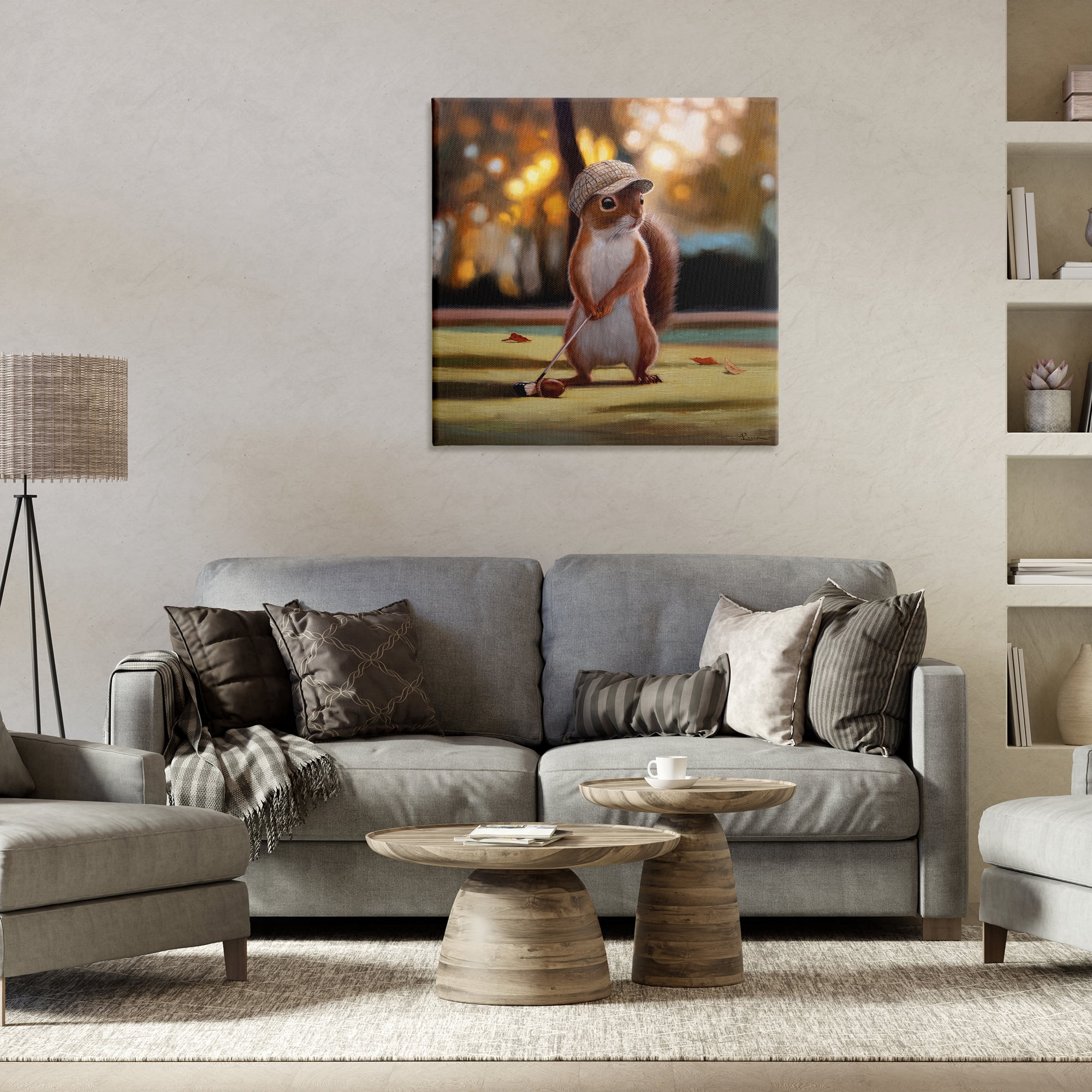 Stupell Industries Golf Nut Squirrel Canvas Wall Art, design by Lucia Heffernan