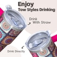 thumbnail image 4 of Insulated Travel Mug 20oz with Lid and Straw - Stainless Steel Double Wall Vacuum Boho Tumbler, Leakproof Thermal Coffee Cup, 4 of 5