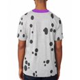 thumbnail image 2 of Mardi Gras Dog Dalmatian Costume Purple Collar Fleur De Lis All Over Mens T Shirt Heather White LG, 2 of 2
