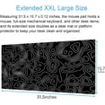 thumbnail image 2 of Black Topographic Map Mouse pad Extended Large Desk Mat, XXL Gaming Mouse Pad Desk Pad,31.5x15.7inch Long Computer Keyboard Mouse Mat Mousepad with Stitched Edge for Home Office Work, 2 of 6