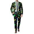 thumbnail image 4 of Mardi Gras Outfits Mens And Gold Carnival Suit All Print And Pants Two Piece Set Casual Vacation Clothes For Holiday Carnival Festival Outfit Green XL, 4 of 6