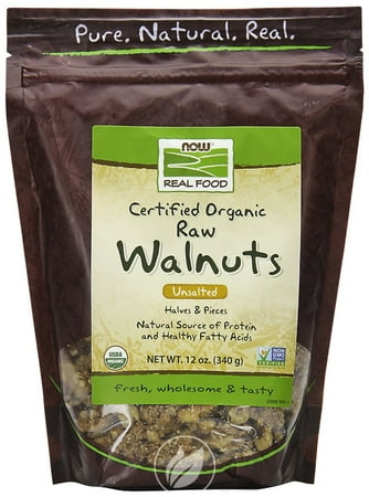 Now Foods – Real Food, Certified Organic Raw Walnuts, Unsalted, 12 oz (340 g), Pack of 2