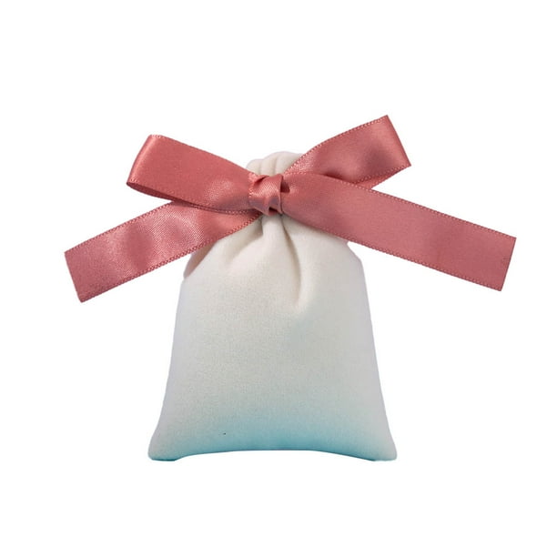 Bolsa de almacenamiento Kearding con cordón Rollo Plegable Cinta rosa beige 7x9cm