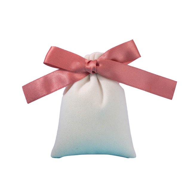 Naiovety Bolsa de almacenamiento de joyas con cordón, bolsas plegables portátiles suaves, collar, anillos, organizador, soporte de viaje, Almacenamiento y organización del hogar Cinta rosa beige 7x9cm