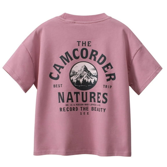 TOOYOU Boys Summer T-Shirt Children'S Short Sleeved Tee Size 6-7 Years Pink